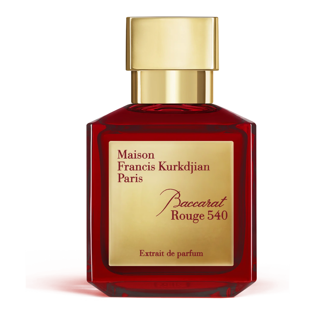 Maison Francis Kurkdjian Baccarat Rouge 540 Extrait de Parfum original bottle reference. Your order contains a Scent Wear decant; retail bottle not included.