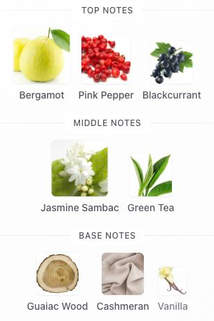 Fragrance notes: Zodiac Libra — original Fragrantica notes with blank margins trimmed.